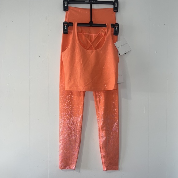 Beyond Yoga Pants - Beyond Yoga Leggings Alloy Ombre Orange Blossom Iridescent SET Sz SMALL